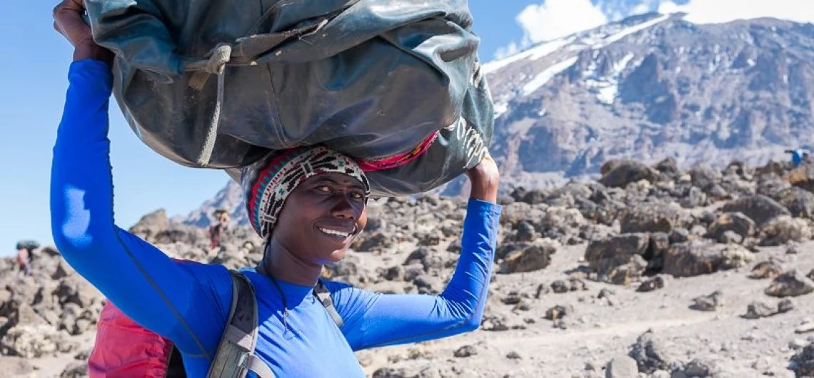 Kilimanjaro female guides and porters