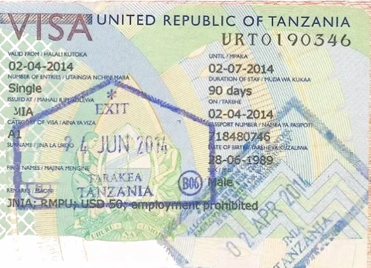 Visa for climbing Mount Kilimanjaro