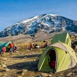 setting camp on Mount Kilimanjaro