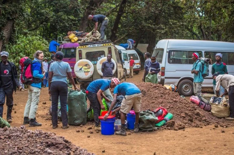 driving up mount Kilimanjaro vehicle van