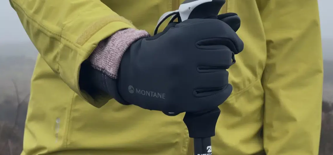 Gloves and trekking poles