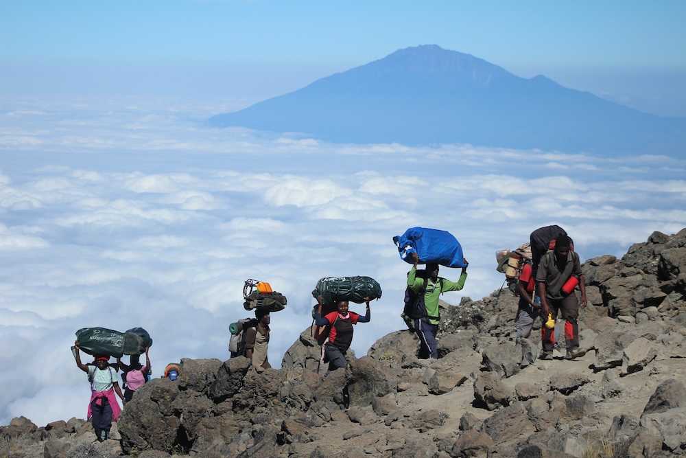 Porters on Mount Kilimanjaro